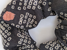 Load image into Gallery viewer, close up of black and white scrunchie
