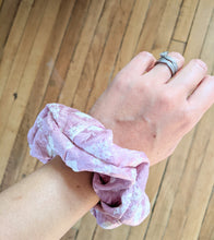 Load image into Gallery viewer, pink scrunchie on wrist