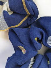 Load image into Gallery viewer, close up of blue scrunchie