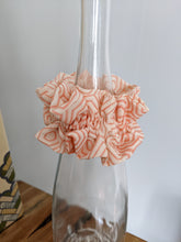 Load image into Gallery viewer, Hexagon Orange Silk Ruffle Scrunchie