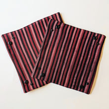 Load image into Gallery viewer, Fabric Valet Tray (black, pink and red stripes)