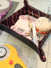Load image into Gallery viewer, Fabric Valet Tray (black, pink and red stripes)