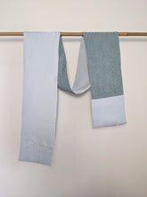 Load image into Gallery viewer, Silk Kimono Scarf - Light Blue and Dark Green Mesh Patterns