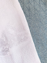 Load image into Gallery viewer, Silk Kimono Scarf - Light Blue and Dark Green Mesh Patterns