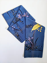 Load image into Gallery viewer, Silk Kimono Scarf - Blue with Colourful Flowers