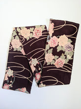 Load image into Gallery viewer, Silk Kimono Scarf - Brown Purple Floral