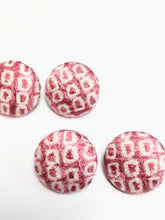Load image into Gallery viewer, Shibori Button Earring - peachy pink