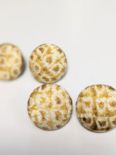 Load image into Gallery viewer, Shibori Button Earring - golden yellow