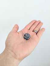 Load image into Gallery viewer, Shibori Button Earring - dark navy