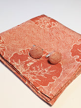 Load image into Gallery viewer, Cufflinks and Pocket Square - Pink Orange Bamboo