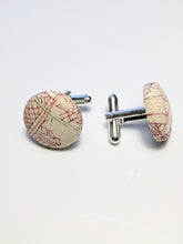 Load image into Gallery viewer, Cufflinks and Pocket Square - Creamy White with Colourful Sansha