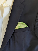 Load image into Gallery viewer, Cufflinks and Pocket Square - Green Floral