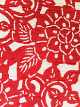 Load image into Gallery viewer, Red and white floral sarasa obi wall art