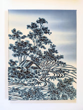 Load image into Gallery viewer, Japanese village landscape wall art (blue)