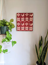 Load image into Gallery viewer, Peacock and flower sarasa obi wall art