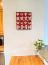 Load image into Gallery viewer, Peacock and flower sarasa obi wall art