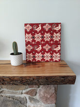 Load image into Gallery viewer, Peacock and flower sarasa obi wall art