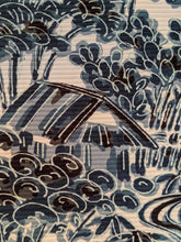 Load image into Gallery viewer, Japanese village landscape wall art (blue)