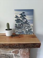 Load image into Gallery viewer, Japanese village landscape wall art (blue)