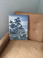Load image into Gallery viewer, Japanese village landscape wall art (blue)