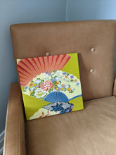 Load image into Gallery viewer, Colourful Japanese fans wall art