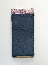 Load image into Gallery viewer, Navy woven floral glasses case