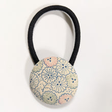 Load image into Gallery viewer, Silk Covered Button hair tie (Flower 5 variations)