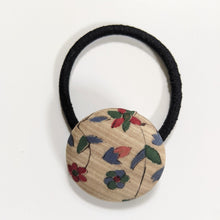 Load image into Gallery viewer, Silk Covered Button hair tie (Flower 5 variations)