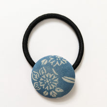 Load image into Gallery viewer, Silk Covered Button hair tie (Flower 6 variations)