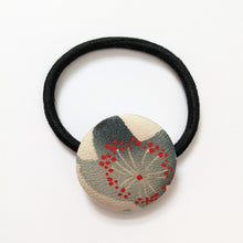 Load image into Gallery viewer, Silk Covered Button hair tie (Flower 6 variations)