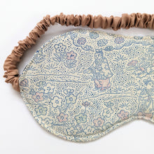 Load image into Gallery viewer, Silk Kimono Sleep Eye Mask - Blue dotted scenery