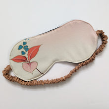 Load image into Gallery viewer, Silk Kimono Sleep Eye Mask - Pink leaves