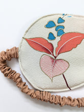 Load image into Gallery viewer, Silk Kimono Sleep Eye Mask - Pink leaves