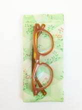 Load image into Gallery viewer, Green floral glasses case