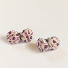 Load image into Gallery viewer, 2 pairs of round purple stud earrings
