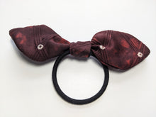 Load image into Gallery viewer, wine red bow hair tie
