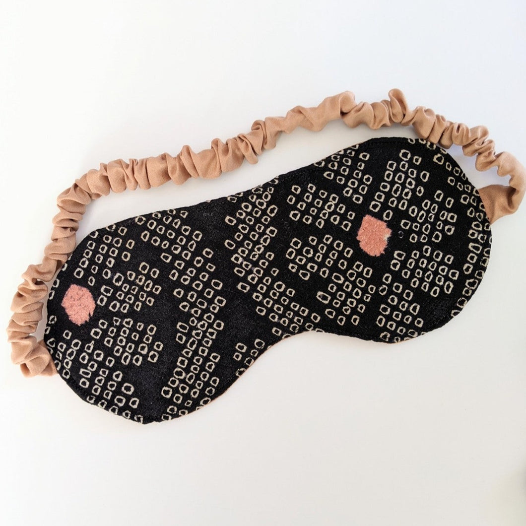 black with white dots eye mask 