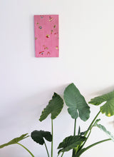 Load image into Gallery viewer, pink stripe wall art with plant
