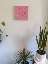 Load image into Gallery viewer, pink striped wall art with plants
