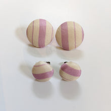 Load image into Gallery viewer, 2 sets of round light purple and white stripe earring
