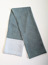 Load image into Gallery viewer, Silk Kimono Scarf - Light Blue and Dark Green Mesh Patterns
