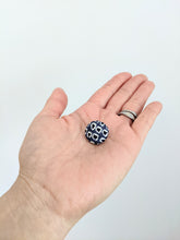 Load image into Gallery viewer, Shibori Button Earring - dark navy
