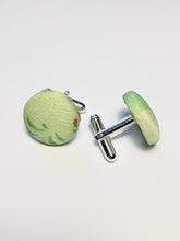 Load image into Gallery viewer, Cufflinks and Pocket Square - Green Floral
