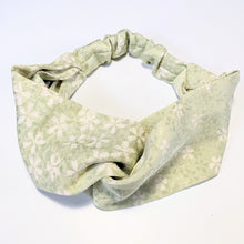 Load image into Gallery viewer, Silk Turban Headband - Green Ume and Sakura
