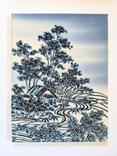 Load image into Gallery viewer, Japanese village landscape wall art (blue)
