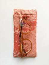 Load image into Gallery viewer, Pink orange bamboo silk glasses case
