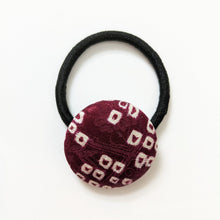 Load image into Gallery viewer, Silk Covered Button hair tie (Fun Patterns 4 variations)
