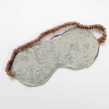 Load image into Gallery viewer, Silk Kimono Sleep Eye Mask - Blue dotted scenery
