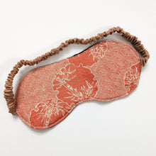 Load image into Gallery viewer, Silk Kimono Sleep Eye Mask - Pink Orange Bamboo
