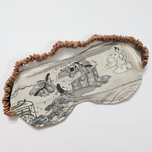 Load image into Gallery viewer, Silk Kimono Sleep Eye Mask - Heian period court scenery
